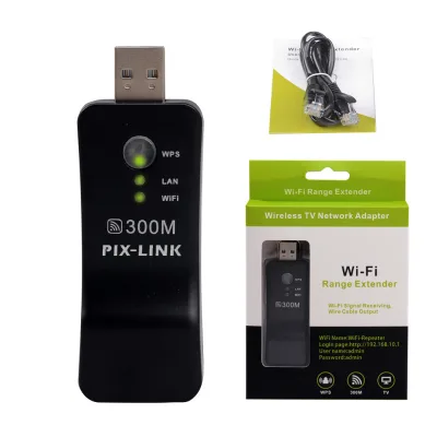 PIXLINK 300Mbps Universal Smart TV Wireless USB Card Network Home 2.4g Wireless Repeater Extender Access Point Router