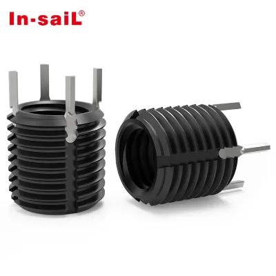 Heavy Duty Key Locking Double Threaded Insert Solid Screw Locking Threaded Insert Nuts for Automotive Fasteners