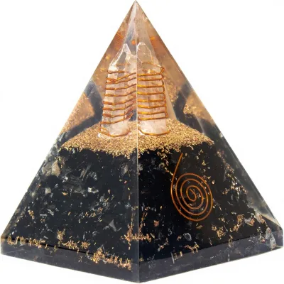 Handmade Orgonite Pyramid Copper Coil Crystal Quartz for Spiritual Healing Energy Cleansing Protection Pyramid Meditation