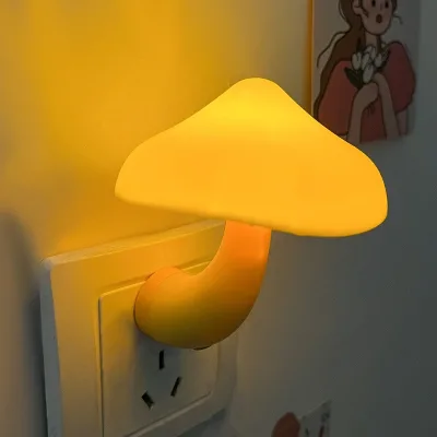 Wholesale Cute Cordliess Directly Plug in Socket Night Lamp EU US Plug Mushroom Sensor Bedside Night Light