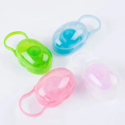 Custom Logo Baby Pacifier Holder Case Food Grade BPA-Free Plastic Cartoon Pattern for 0-12 Months
