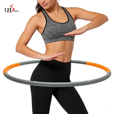 Upgrades Adult Detachable Soft Gymnastics Weight Hula Ring New Color Orange and Gray Fit Hoop Detachable 8 Parts