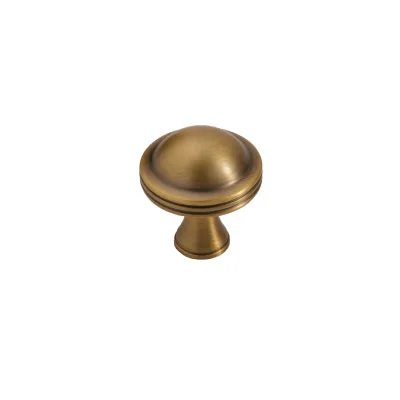High-end Antique-bronze Zinc Alloy Cabinet Door Handles; American-style Vintage Mid-century Brass-colored Single-hole Knobs;