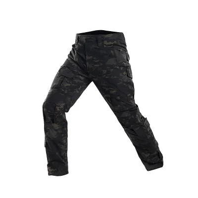 Adjustable Knee Pad Slot Poly-Cotton Tactical Pants Rugged Active Bottoms Apparel for Field Exercises Multiple Pocket