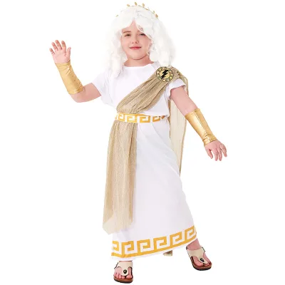 Halloween Style Children's Day Role Play Ancient Greek Mythology Zeus Costume for Boys Cosplay Performance