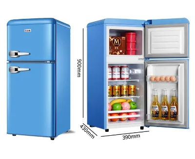 88L Retro Refrigerator Internet Celebrity Home Refrigerator Small Energy-saving French Refrigerator Dormitory Rental Artifact