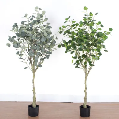 Artificial Potted Tree Green Eucalyptus Trees Simulated Garden Olive Tree