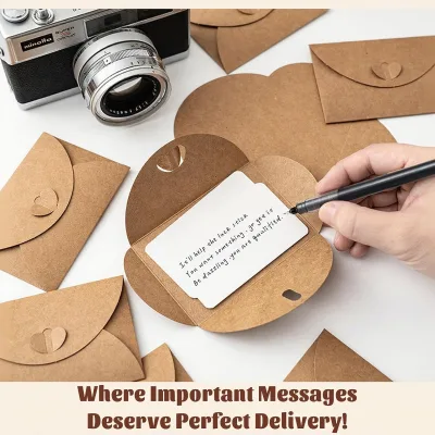 Cute Small Wallet Envelopes Kraft Material Vintage Gift Envelope for Small Cards & Invitations
