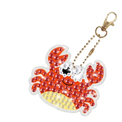 Wholesale Custom Cute Animals Key Rings New Diamonds Painting Keychain Fancy Chain Set
