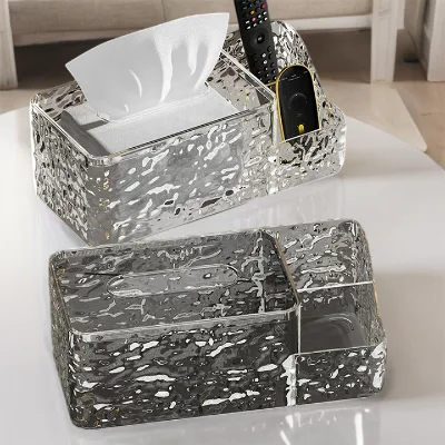Customized Transparent Acrylic Toilet Tissue Box Napkin Holder