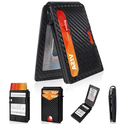 Smart Minimalist Pop Up Rfid Blocking Wallet With Money Clip Inside Pocket Metal Credit Card Holder