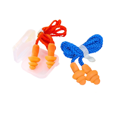 Hot Selling Ear Plugs Silicone Corded Earplugs for Noisy Working With Cord Hearing protection Safety Earplugs