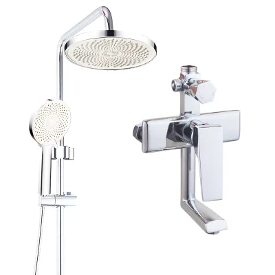 Manufacturer's Direct Supply Shower Combination Set Wall Mounted Sliding Rod Circular Shower Nozzle Shower Set