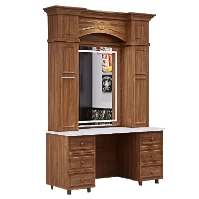 Salon Furniture Barbershop Single Mirror Mirror Table Retro with Light Light Hair Salon Furniture Beauty Hair Special
