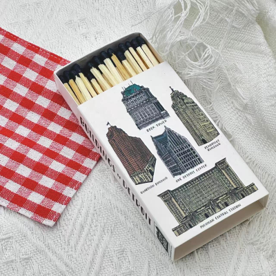 VLONG Hot Selling Cheap Black Matches Colorful Safety Outdoor Personalized Boxed Matches With Customize Logo on matchbox