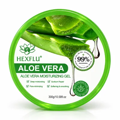 HEXFLU Aloe Vera Moisturizing Gel 300g 99% Natural Aloe Vera Gel Hydrating Sun Repair Facial Body Skin Care Gel