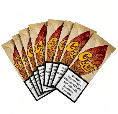 Resealable Wholesale Three Side Seal Zipper Glossy Mylar Bag Smell Proof Tobacco Cigar Wraps Packaging Bags