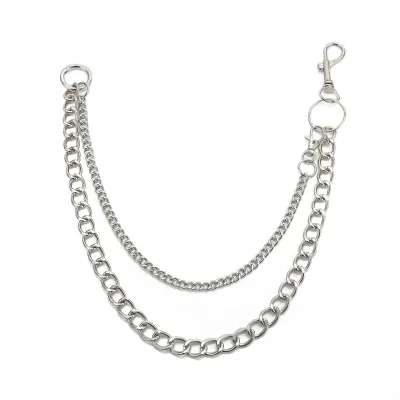 Wholesale Stylish and Personality Chain Necklace Dual Hanging Chain Double Metal Punk Hip-hop Trend Pants Chain Belt
