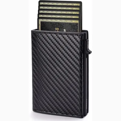 Custom RFID Blocking Minimalist Slim Card Holder Men Rfid Blocking Leather Wallet
