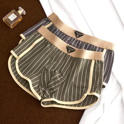 8236 Cool Ice Silk Arro Pants Men's Underwear Summer Home Beach Pajama Pants Boxer Briefs Chinese Factory in Stock Wholesale