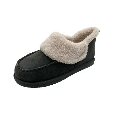 Winter Mens Indoor Outdoor Comfortable Warm Moccasin Slippers with Non-Slip EVA Sole Slip-on Garden Warm slippers