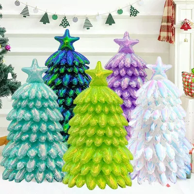 Christmas Tree Balloon Foil Balloons Metallic Chrome Foil Dark Green Balloons Set For Christmas Party Decorations