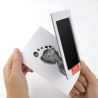 Wholesale Baby Wash-Free Safety Special Ink Pad Wood Hand and Footprint Maker Newborn Commemorative Postcard