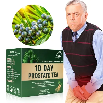 Chinaherbs 100% Natural Plant Based Saw Palmetto & Ginseng Prostate Healthy Tea Supports Men's Health & Wellness