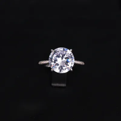 CM Jewelry Fashion Factory Cocktail Gold Filled Plated Ring Radiant Cut Cubic Zirconia Rings Stackable Eternity Bands for Women