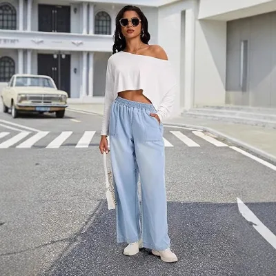 2025 Summer Cross-border for AliExpress Independent Station New Mid Waist Japan Style Loose Jeans Women's Rubber Denim