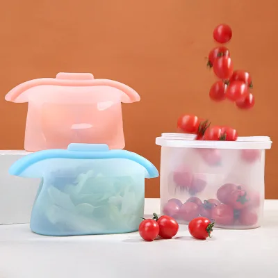 New Simplicity Style Food Storage Bags 1000ML Refrigerator Fresh-Keeping Bags Microwave-Safe Food-Grade Silicone Bagged