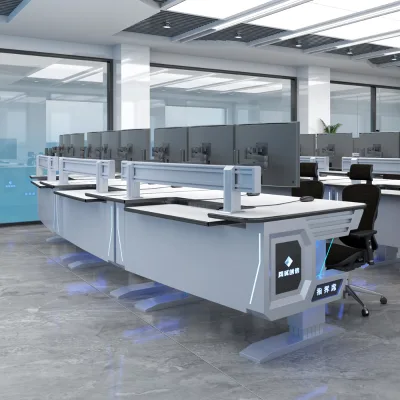 System Integrated Three-level Lifting Column Adjustable Height Console Dispatch Room Operator Monitoring Console