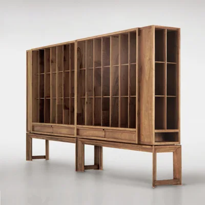 High Quality Double-Door Adjustable Partitions Bookcase Living Room Storage Cabinet for Hotel Guest Room Wardrobe