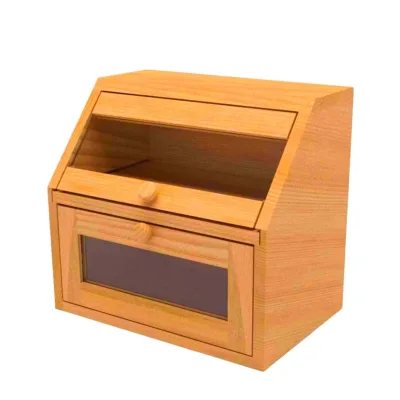 Bamboo Craft Bread Box for Kitchen Countertop With Cutting Board Lid White Small Bread Bin Holder for Kitchen Storage Bread Box