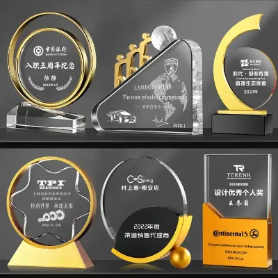 Wholesale Custom Laser Crystal Metal Trophy Cup Factory Direct for Company Souvenirs and Awards
