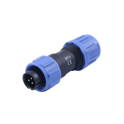 SP11 Male Connector 2-5 Pin IP68 Waterproof for Brass Contact Plastic Housing