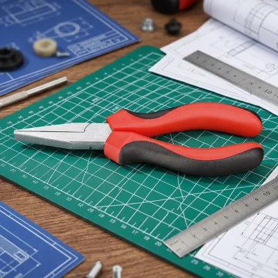 CR-MO 160mmL Flat Nose Pliers