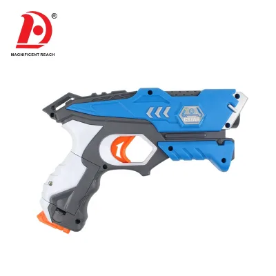 HUADA 2pcs Shantou Kids Shooting Game Play Electronic Lazer Toy Gun Set with USB Line