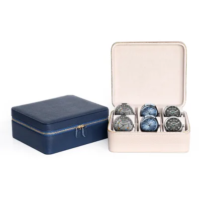 Hot Sell Big case for Watches&jewelries Black Genuine Leather Box Watch Storage Jewelry Organizer Large Case