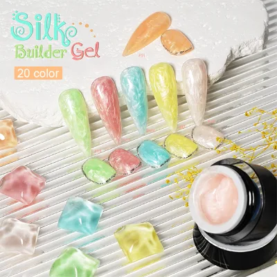 Silk Builder Nail Gel New Design Pearl Gel Builder Aurora Pearl Satin Silk Nail Polish Gel Nail Polish Extension Gel Polish