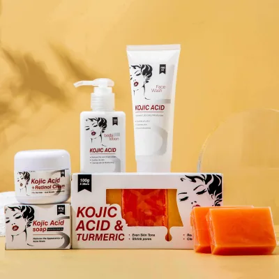 Organic Skin Care Set Anti Aging Facial and Body Whitening Kojic Acid Remove Black Spots Skin Care Products for Women