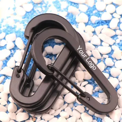 Pullther M03 6CM Black Aluminum Alloy Carabiner for Tactical EDC Gear Key Organization Travel Backpack Pet Leash Outdoor