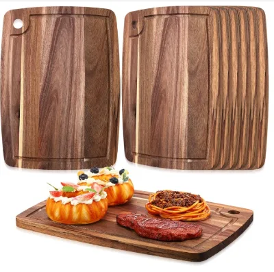 Customizable Logo Eco-Friendly Wooden Cutting Board Sustainable Kitchen Tool with Rectangular Patterns Made for Lasting Use