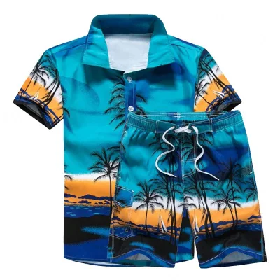 2024 Fast Delivery Fashion Design Summer Short Sleeve Causal Flower Printed Hawaii Shirts