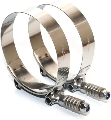 Spring Loaded T Bolt Clamp StdDty Sm Spring MinDia 4 1/4 MaxDia 4 9/16