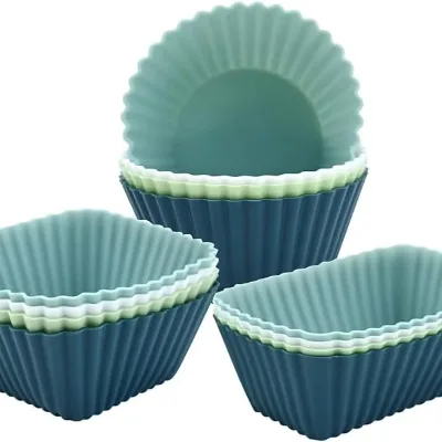 Rectangle Round Square Reusable Silicone Cupcake Baking Cups Rectangle Round Square Food Grade Silicone Cupcake Mold for Party