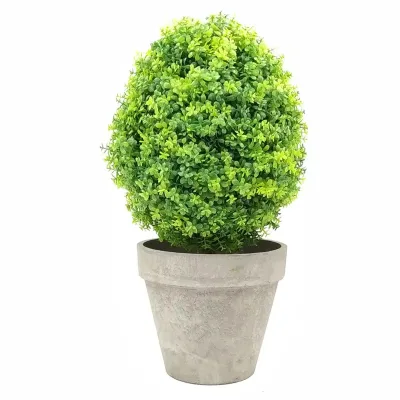 Creative Front Door Balcony Floor Bonsai Decoration Oval Boxwood Grass Ball Tree Artificial Topiary Tree