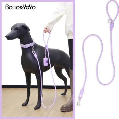 Handsfree New Luxury Fashion Custom Logo High Quality PVC Dog Leash Pet Walking Lead Rope Collar Set with Charms