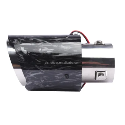 The 2.5-inch Imported Carbon Fiber Exhaust Tip and LED Light Modified the General Exhaust Pipe and the Exhaust Pipe Flue Muffler