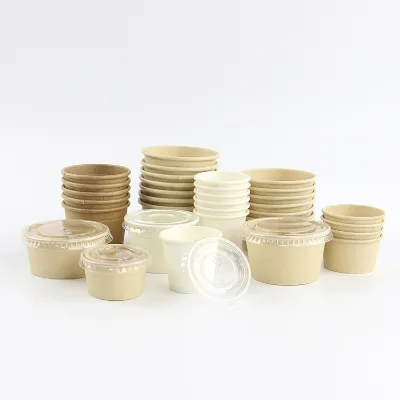 Custom Logo Japanese Mini Small BIodegradable PLA Paper Dipping Sauce Portion Cup With Lid